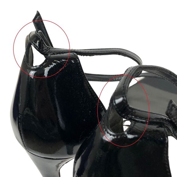 Tried On Only Stuart Weitzman Nudistsong Black Patent Leather Sandals Heels 12 - Picture 8 of 12